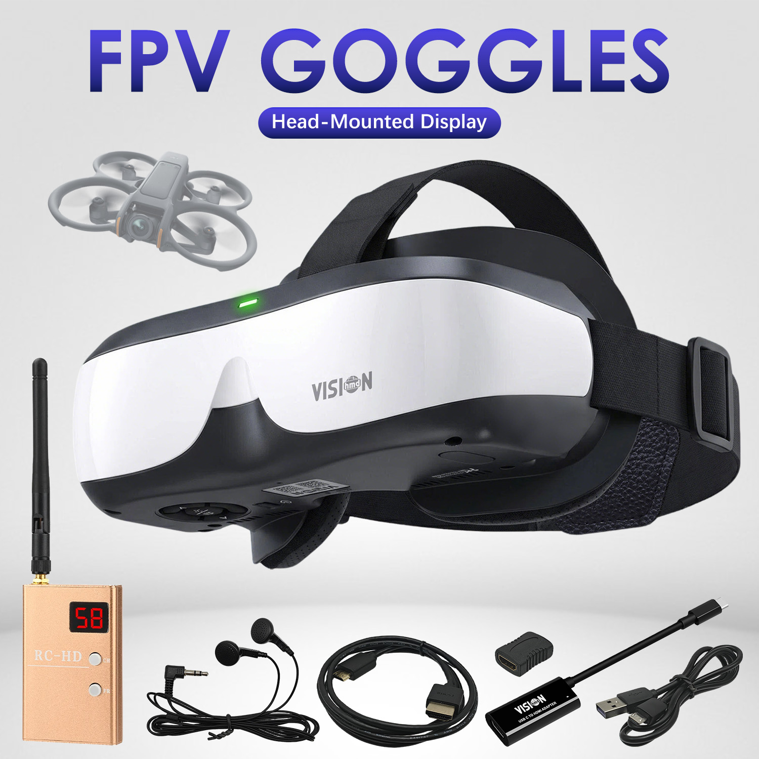 Skyzone Sky04O Pro Fpv Goggles - FPV Head-Mounted Display DIY Einsteiger-Video-Brillen-Set Mini-HDMI-Monitor-Bildschirm